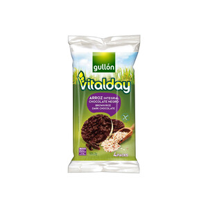 Imagen de GULLÓN Tortitas de arroz integral con chocolate negro GULLÓN VITALDAY 105,2 g.
