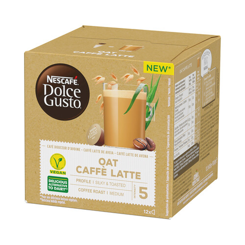 NESCAFÉ DOLCE GUSTO Café Caffé Latte y avena en cápsulas, intensidad 5 NESCAFÉ DOLCE GUSTO 12 uds. 130 g.