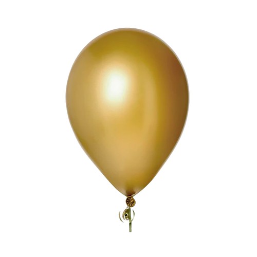 Pack de 10 globos de látex oro metalizado de 30cm, OH YEAH!