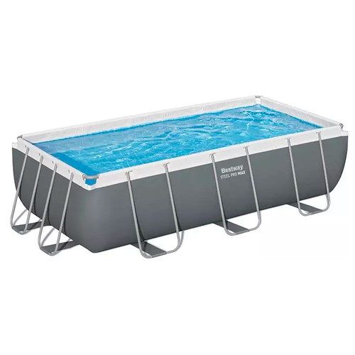 Piscina Steel Pro MAX rectangular, 404X201X100cm, 2.006 L/h, BESTWAY.