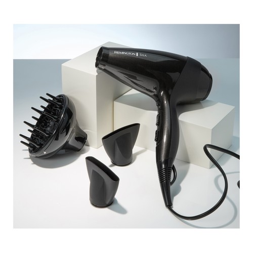 Secador de pelo REMINGTON AC9095, 2400W, 2 velocidades, 3 temperaturas, con difusor