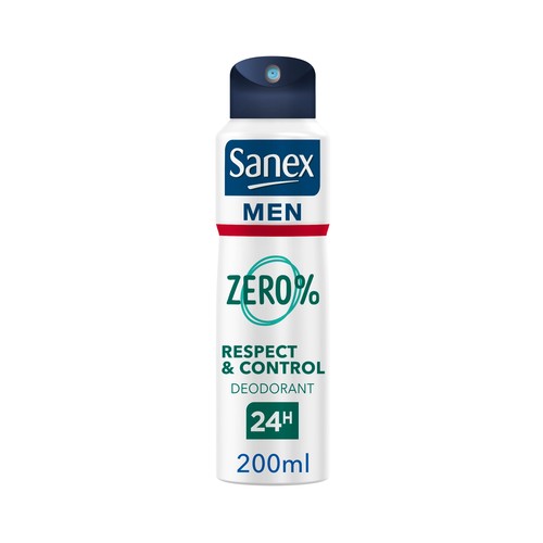 SANEX Men zero % Desodorante en spray para hombre con protección anti transpirante hasta 24 horas 200 ml.