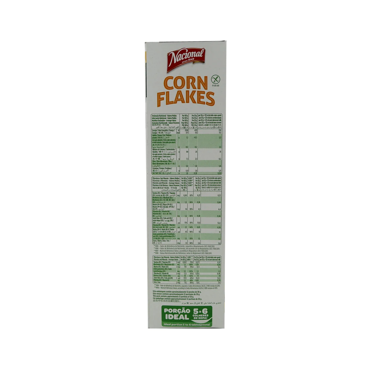 NACIONAL Cereales Corn Flakes sin gluten NACIONAL 375 gr.