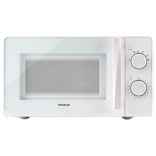 Microondas TAURUS Ready White, color blanco, capacidad 20L, potencia: 700W.