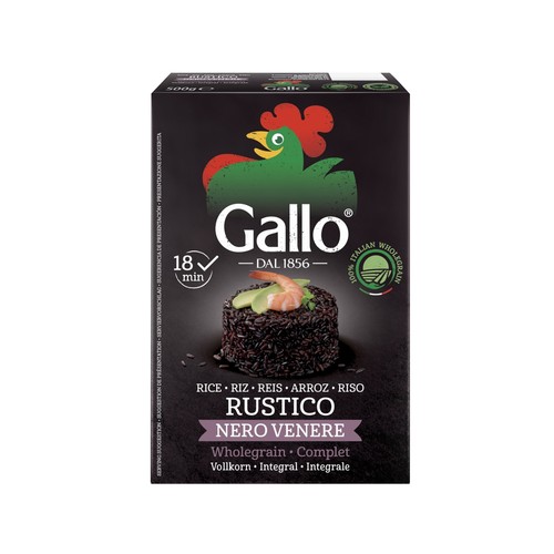 Arroz rústico negro venere, integral GALLO 500 g.