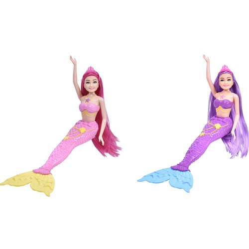 Muñeca de sirena arcoiris 33 cm, modelos surtidos, ONE TWO FUN ALCAMPO.
