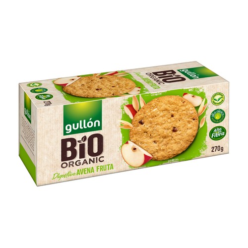 Galletas con avena y fruta avena y frutas ecológicas GULLÓN BIO ORGANIC 270 g.