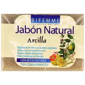 BIFEMME Pastilla de jabón de arcilla 100% biodegradable BIFEMME 100 g.