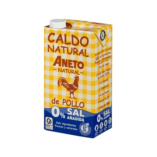 ANETO Caldo natural de pollo 0% sal 1 l