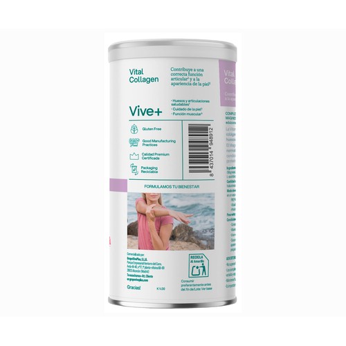 VIVE+ Proteína de colágeno en lata 244 gr.