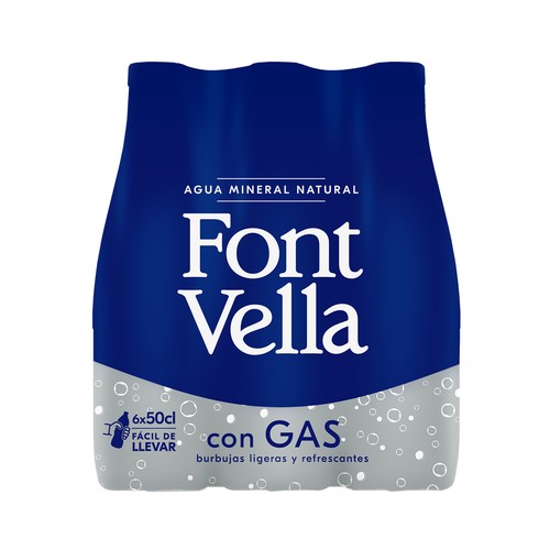 FONT VELLA Agua mineral con gas pack 6 uds. x 50 cl.