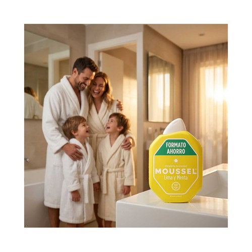 MOUSSEL Gel revitalizante para baño o ducha con aroma a lima y menta 900 ml.