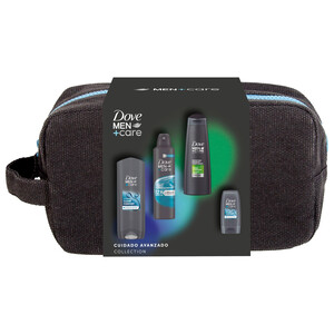 Imagen de DOVE Men +care Neceser con productos para la higiene masculina.