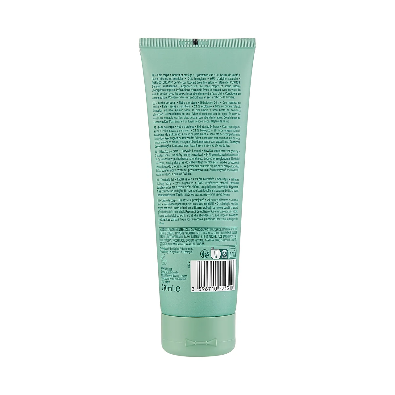 Bio Crema corporal hidratant y tonificante, especial pieles sensibles 250 ml