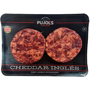 Imagen de PUJOL'S Burger meat de vaca madurada (+ 30 días) con cheddar inglés 2 x 150 g.
