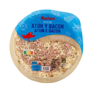 AUCHAN Pizza de atún y bacon cocida al horno de piedra 400 g. Producto Alcampo