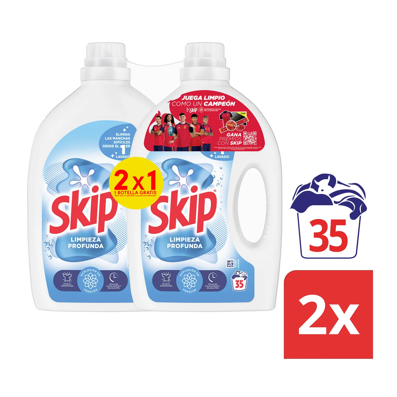 Detergente líquido limpieza profunda 35 + 35 ( 2 x 1 )