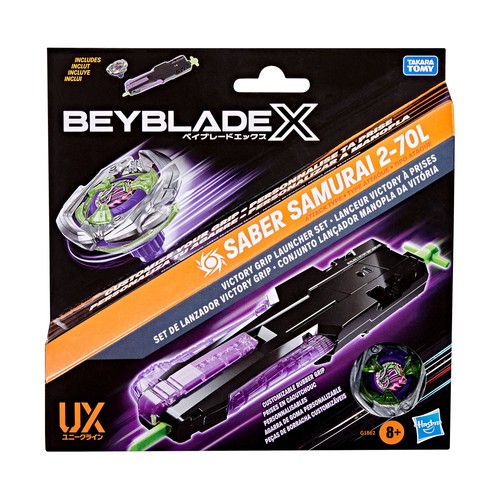 Beyblade X, Victory Grip Launcher, combate Peonzas +8 Años HASBRO
