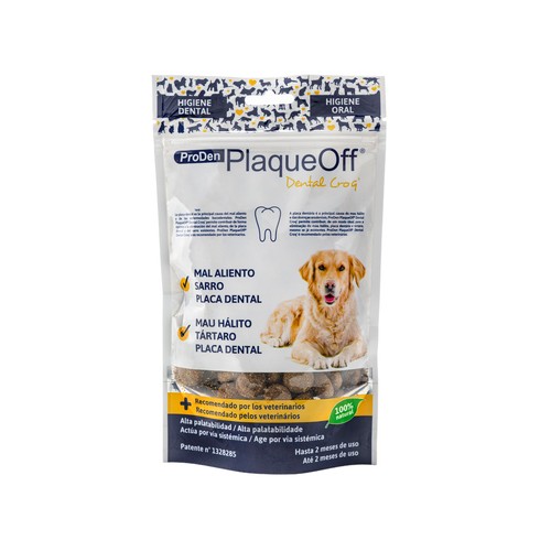 PLAQUEOFF Golosinas en forma de croquetas dentales para perros PLAQUEOFF 150 g.