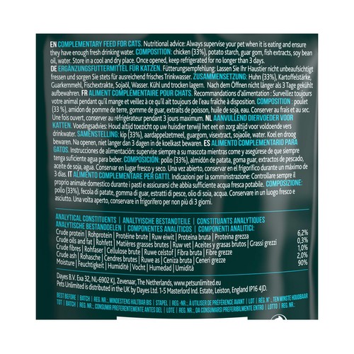 PETS UNLIMITED Delidelight, Alimentación húmeda para gato en bolsa, sabor a salmón  80 g.