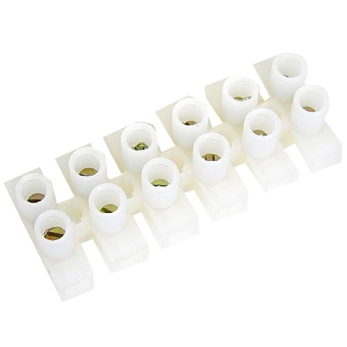 Regleta / clema conexión, de color blanco y con 12 elementos de 10 milímetros EUROBRIC 2000.