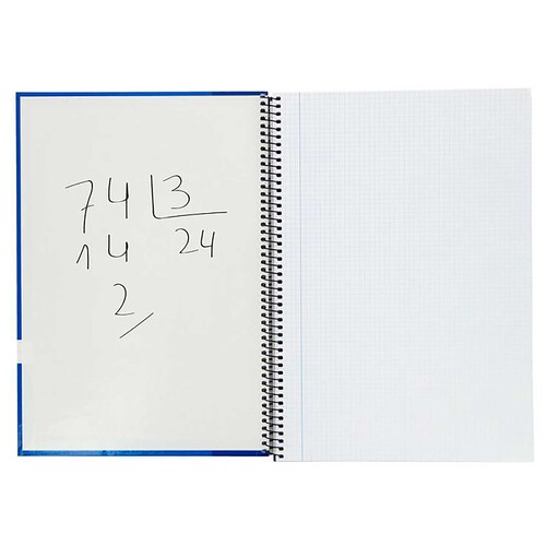Cuaderno cuadrícula 4x4 con pizarra en el interior de las 2 tapas con margen 80 Hojas colores pastel, OXFORD.