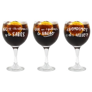 Imagen de Copa ancha con 0,64 litros de capacidad y frases impresas, especial para combinados, COPA.