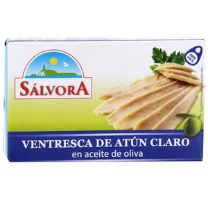 SÁLVORA Ventresca de atún claro en aceite de oliva lata de 73 g.