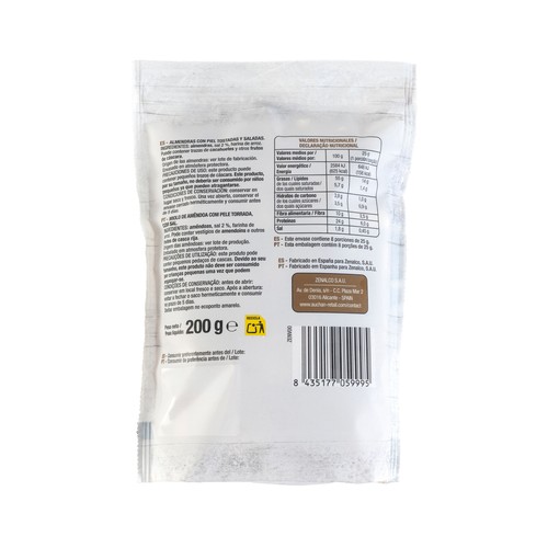 PRODUCTO ALCAMPO Almendras con piel tostadas y saladas 200 g.