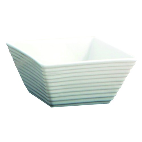 Bol cuadrado fabricado en porcelana blanca especial para cremas Gastro Fresh, 13,5x13,5cm. QUID.