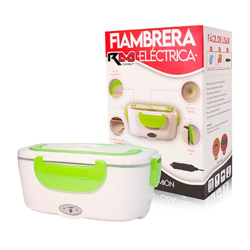 Fiambrera eléctrica 220V y 12V, 1,05L, acero inox, ROLMOVIL.