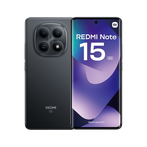 Smartphone XIAOMI Redmi Note 15 5G, 256GB, 8GB RAM, color negro,, pantalla 17,19cm (6,77")..