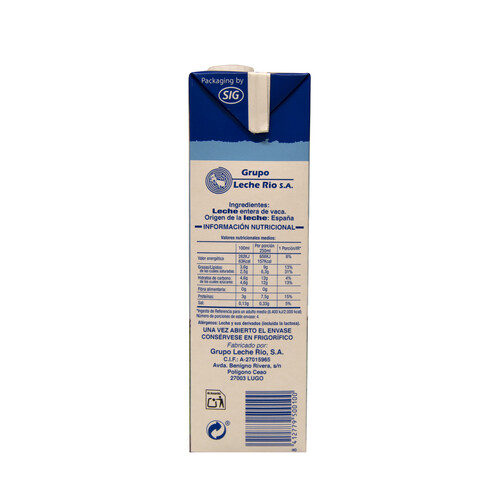 L.R. Leche entera L.R. 6 x 1 l.