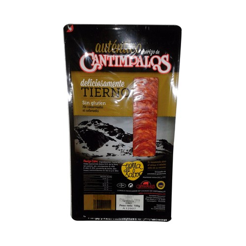 Chorizo loncheado con IGP CANTIMPALOS 100 g.