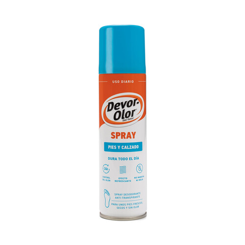 Desodorante en spray para pies y calzado con efecto refrescante y anti-transpirante DEVOR OLOR 150 ml.