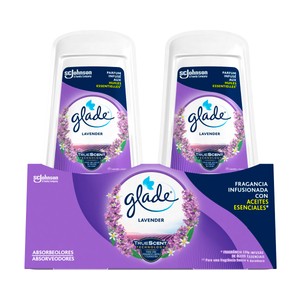 GLADE Lavender Ambientador absorbeolores con fragancia infusionada con aceites esenciales 2 x 150 g.