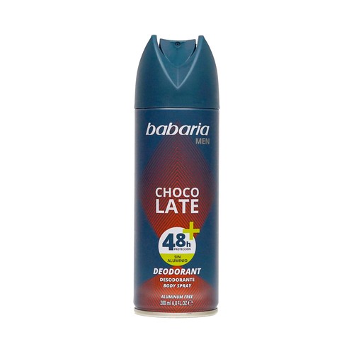 BABARIA Men Desodorante en spray para hombre sin aluminio y con aroma a chocolate 200 ml.