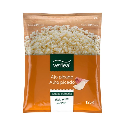 VERLEAL Ajo picado congelado, listo para cocinar 125 g.