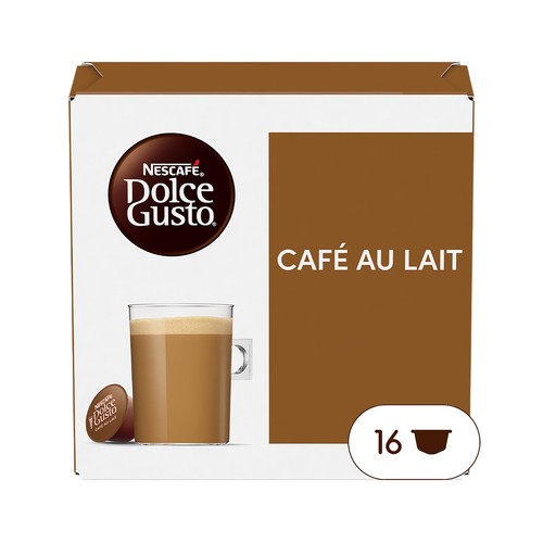 Café con leche (leche en polvo y café soluble) en cápsulas NESCAFÉ Dolce Gusto 18 uds.