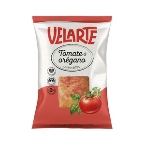 VELARTE Mediterraneum Bites Snack palitos de pan crujiente con sabor a tomate y orégano 80 g.