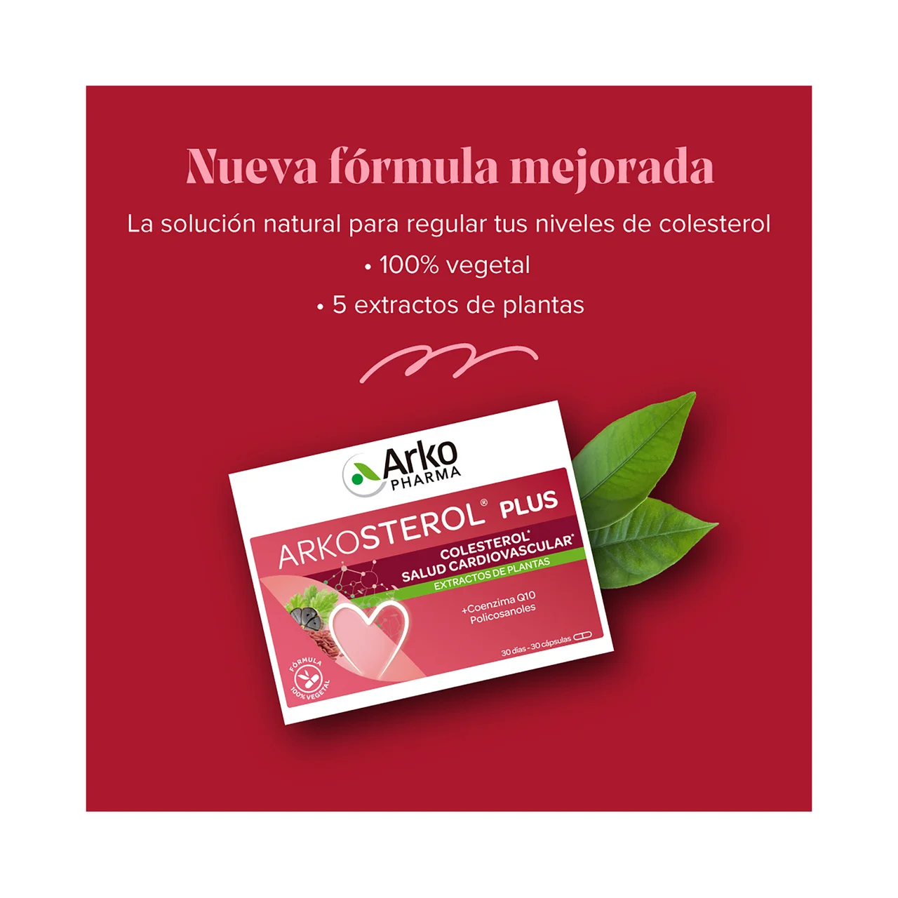 Arkosterol plus Complemento alimenticio que ayuda a la salud cardiovascular y a reducir el colesterol 30 uds.