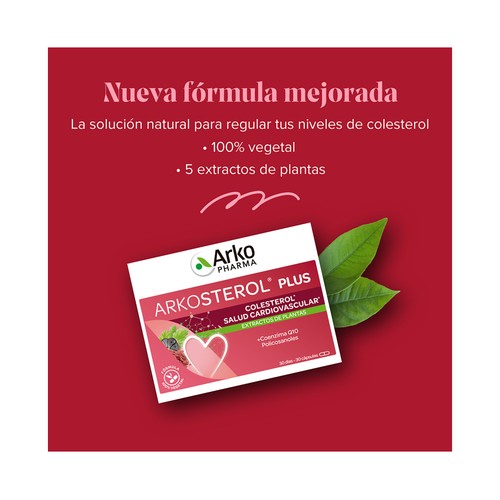 ARKOPHARMA Arkosterol plus Complemento alimenticio que ayuda a la salud cardiovascular y a reducir el colesterol 30 uds.