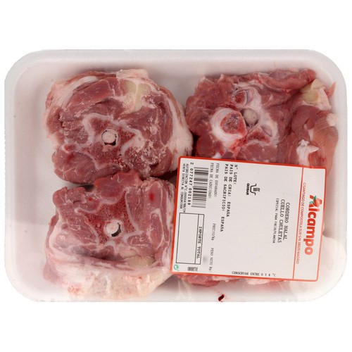 Cuello en chuletas de cordero con certificado Halal