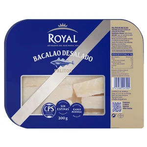 ROYAL Bacalao desalado en palitos ROYAL 200 g.