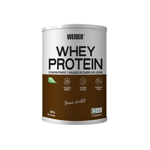 WEIDER Proteína concentrada y aislada de suero de leche con sabor a brownie - chocolate WEIDER 300 g.