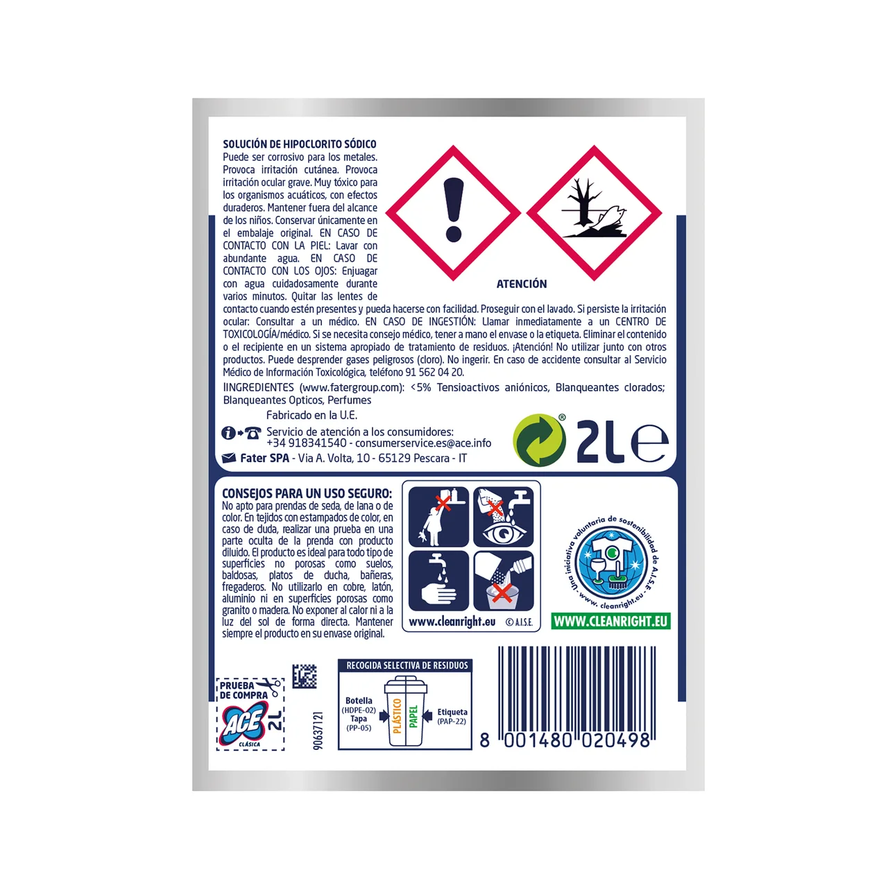 Lejía perfumada protección 2 l.