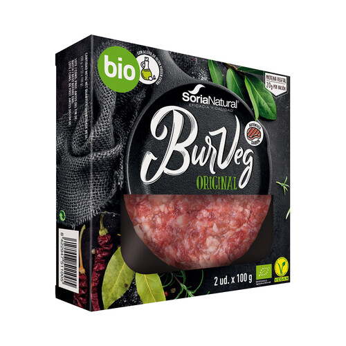 Burveg original sabor carne ecológico SORIA NATURAL 2 x 100 g.