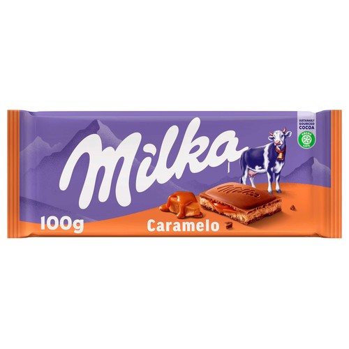 Chocolate con leche sabor caramelo MILKA 100 g.