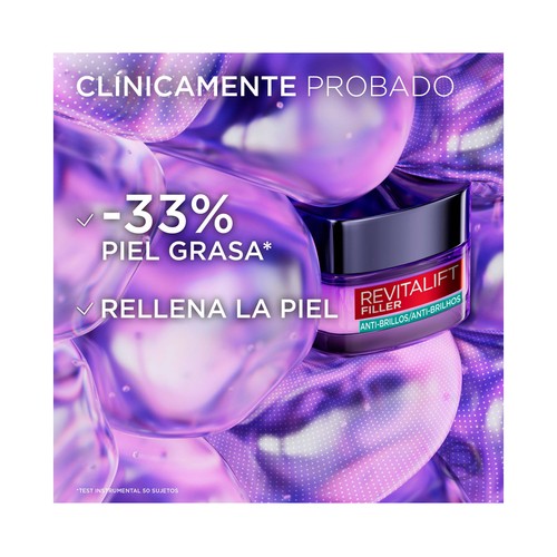 L´ORÉAL PARIS Revitalift filler Crema facial de día con ácido Hialurónico y salicílico 50 ml.