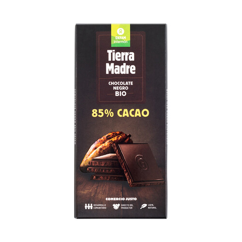 INTERMÓN OXFAM Chocolate negro 85 % cacao ecoógico INTERMON OXFAN 100 g.